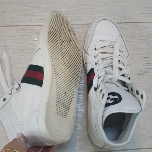 Authentic Men's gucci leather high top shoes - Picture 6 of 8